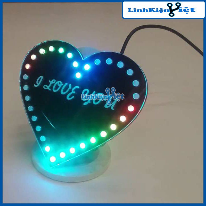 Mica Trái Tim 32 Led/Led RGB