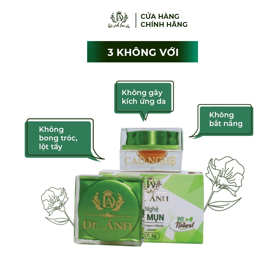 Combo Cao nghệ và Sữa rửa mặt Dr. Ánh giúp giảm mụn, sạch nhờn và giảm thâm do mụn