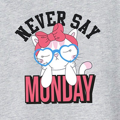 Áo thun cộc tay bé gái chính hãng LITTLE MAVEN - mẫu ATE037 ÁO XÁM IN CHỮ NEVER SAY MONDAY