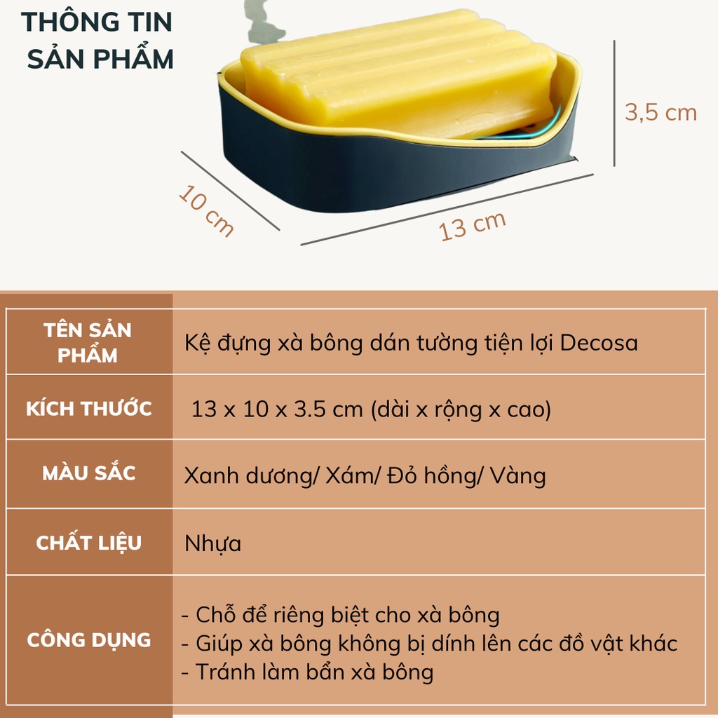 Kệ đựng xà bông dán tường tiện lợi Decosa