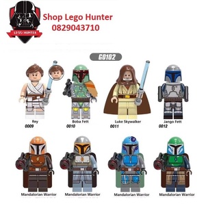 Xếp Hình Star War Minifigures mô hình lắp ráp nhân vật Rey Luke Skywalker Boba Fett Jango Fett Mandalorial G 0102