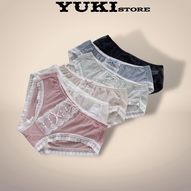 Quần Lót Nữ Su Gân Phối Ren Sexy Quyến Rũ Tôn Dáng Cực Xinh YUKI STORE 1937
