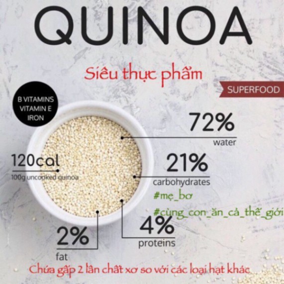 Hạt Diêm Mạch (Quinoa) Úc 1kg Absolute Chuẩn - Siêu Tốt Sức Khoẻ