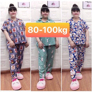 bộ đồ kate Thái Bigsize 80_100kg tay ngắn quần dài