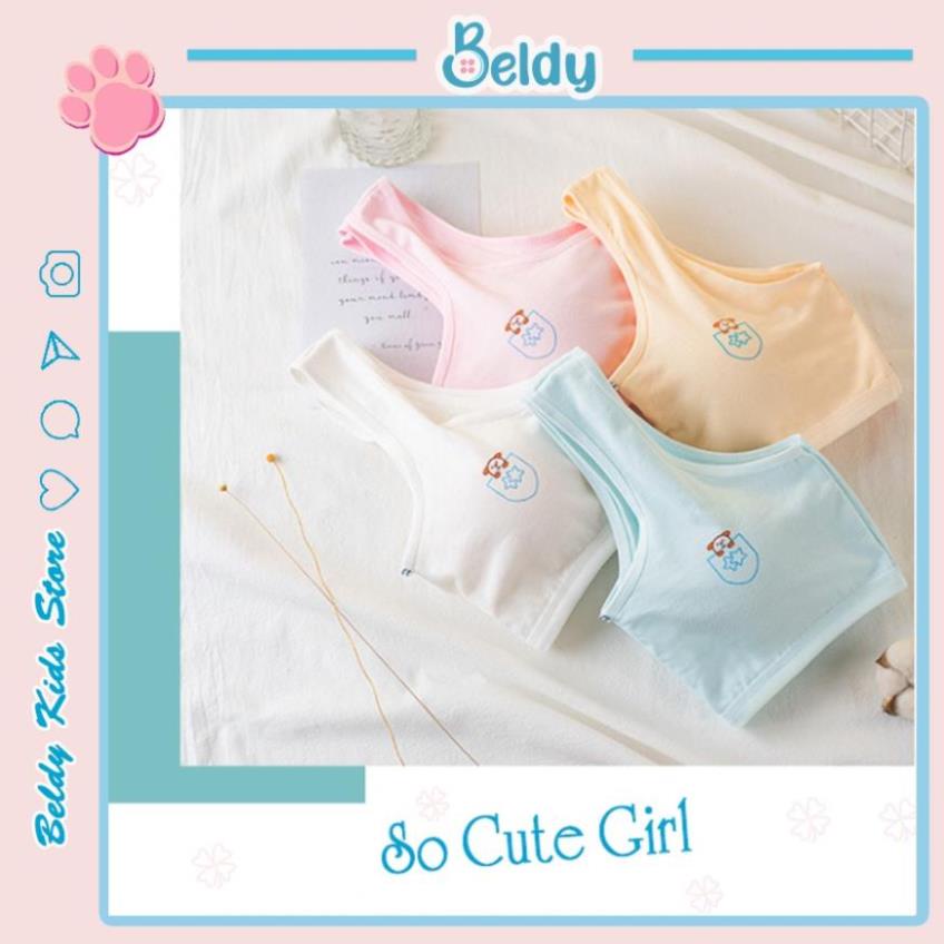 Áo lá học sinh có mút, Áo Bra bé gái cotton có đệm mút  Lypeo  Fashion BB