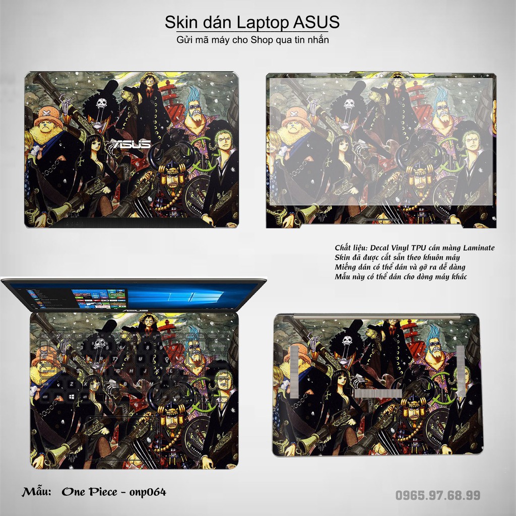 Skin dán Laptop Asus in hình One Piece nhiều mẫu 4 (inbox mã máy cho Shop)