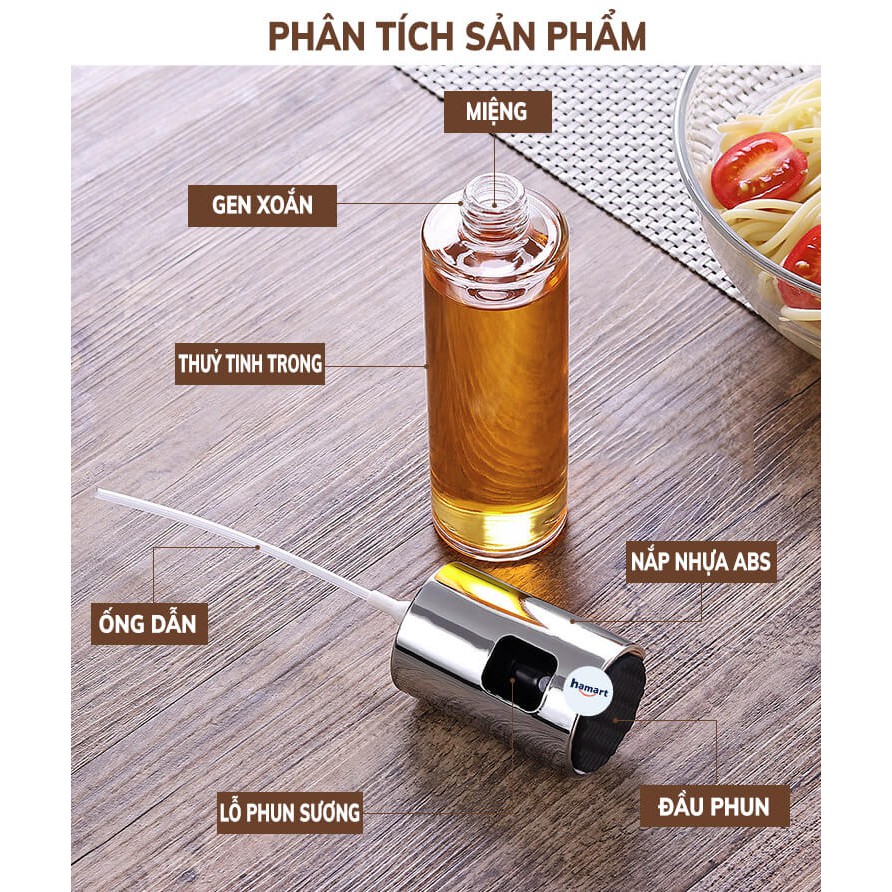 Bình Xịt Dầu Ăn Phun Sương Chai Xịt Dầu Ăn Thuỷ Tinh Trang Nhã Tiện Lợi [TẶNG CỌ QUÉT DẦU] | BigBuy360 - bigbuy360.vn