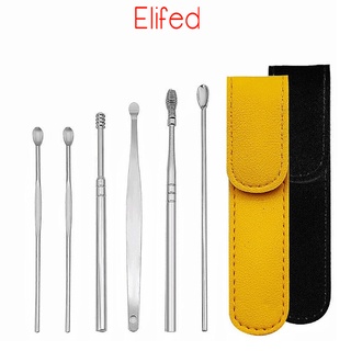 6 Cái / bộ Thép Không Gỉ Xoắn Ốc Tai Chọn Thìa Tai Sáp Tẩy Bụi Đa Năng Di Động Tai Chọn Chăm Sóc Tai Dụng Cụ Làm Đẹp