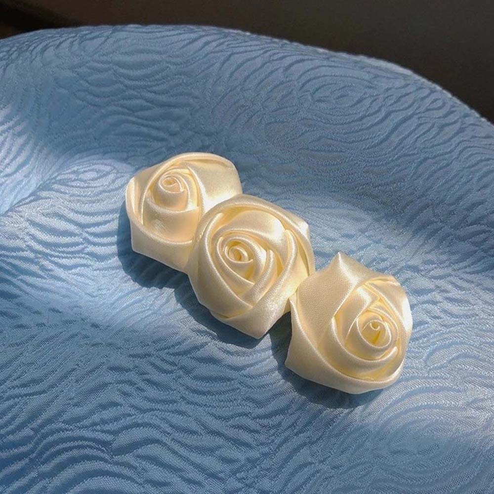 Kẹp Tóc Hình Hoa Hồng Chất Liệu Satin Thời Trang Cho Nữ