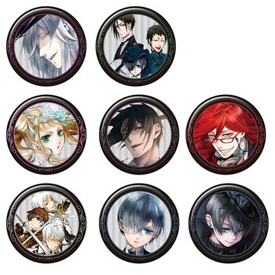 Huy hiệu cài áo IN HÌNH Kuroshitsuji Hắc quản gia ver viền đen anime chibi dễ thương