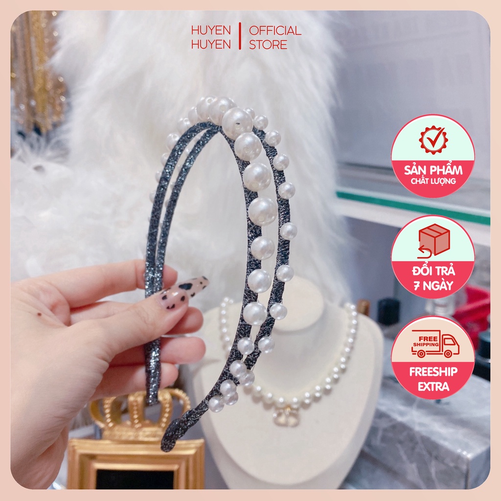 Bờm tóc cài tóc đính ngọc hai hàng