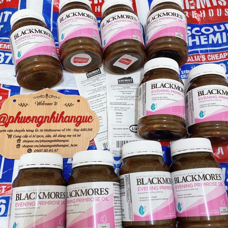 HÀNG CHUẨN AIR MUA TẠI ÚC - TINH DẦU HOA ANH THẢO BLACKMORES EVENING PRIMROSE OIL 190 VIÊN