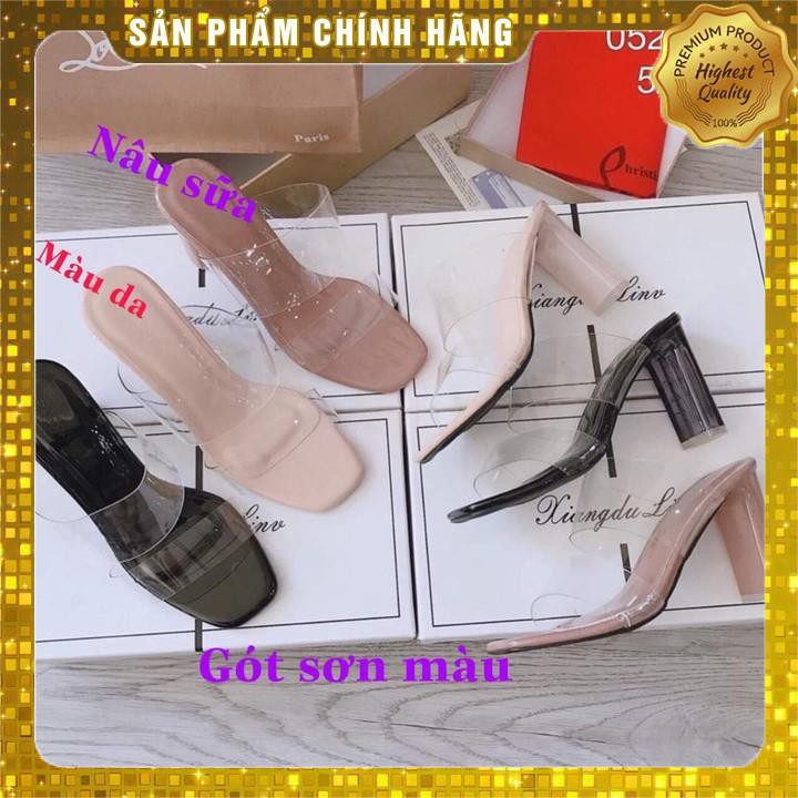 [ Bản Mới Nhất] Sandal cao gót nữ quai trong gót màu dáng hàn quốc cao 9cm fom nhỏ - b65