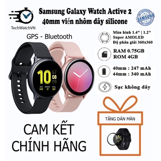 (KM Dán)Đồng Hồ Samsung Galaxy Watch Active 2 40mm,44mm viền nhôm dây silicon - Chính Hãng SSVN