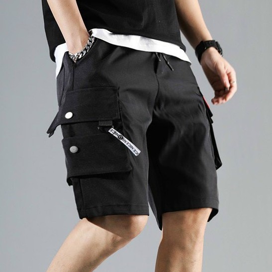 Quần short nam nữ unisex túi hộp chất vải kaki co giãn cực ngầu