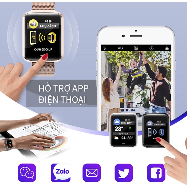 Đồng hồ Smartwatch thông minh theo dõi sức khỏe (bao gồm cả dây cao su và dây kim loại) 2022