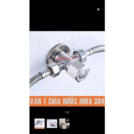 Van T cầu,van khoá nước chữ T Inox 304 2 ngả