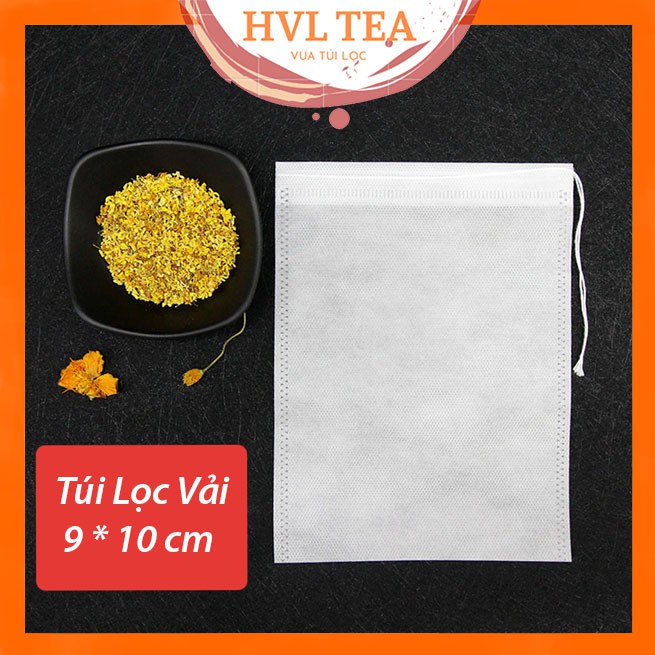 Túi lọc trà, thảo dược vải không dệt Có Dây Buộc, 9x10CM, 100 túi/sp - HVL TEA