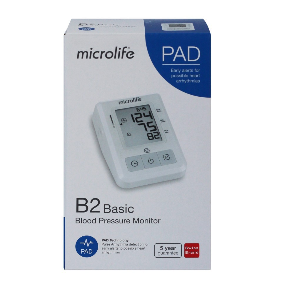 MÁY ĐO HUYẾT ÁP ĐIỆN TỬ MICROLIFE B2 BASIC BẢO HÀNH 5 NĂM 1 ĐỔI 1