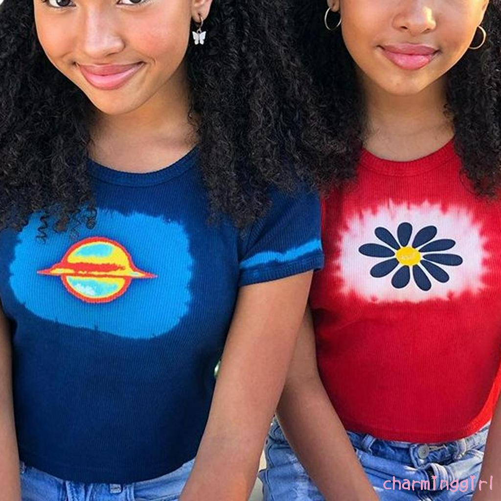 Áo Thun Nữ Ngắn Tay Cổ Tròn Thời Trang