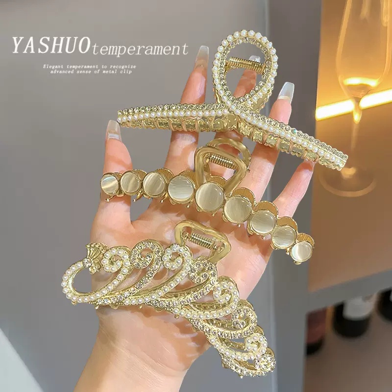 Kẹp Tóc Đính Ngọc Trai Hình Bướm / Bông Hoa / Đuôi Cá Thời Trang Thanh Lịch Dành Cho Nữ