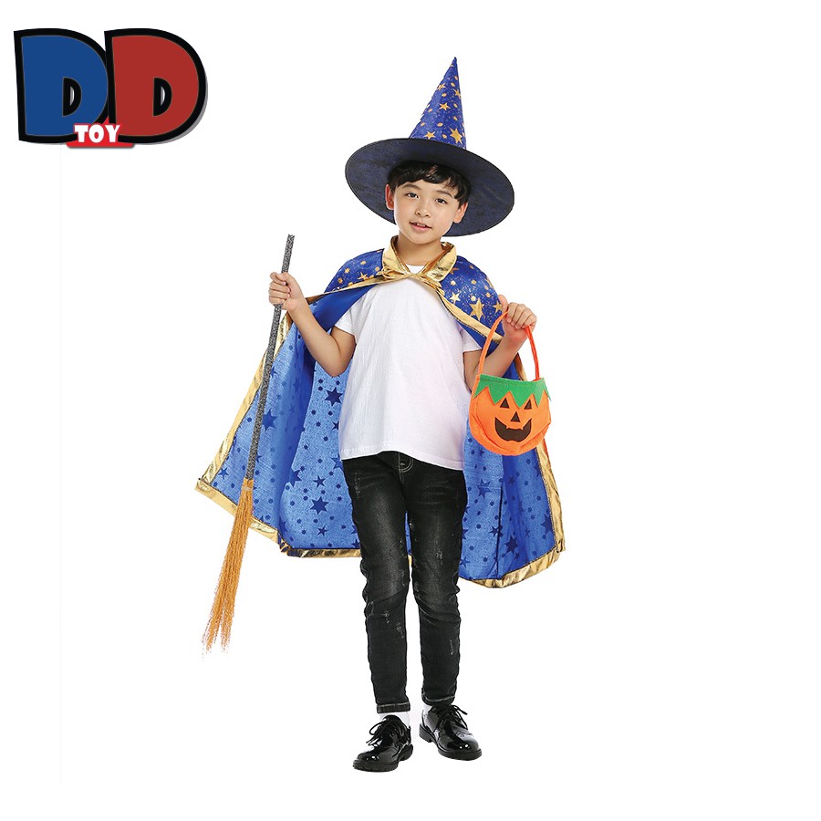 Cosplay phù thủy cho bé cùng Áo choàng kèm mũ hoá trang haloween