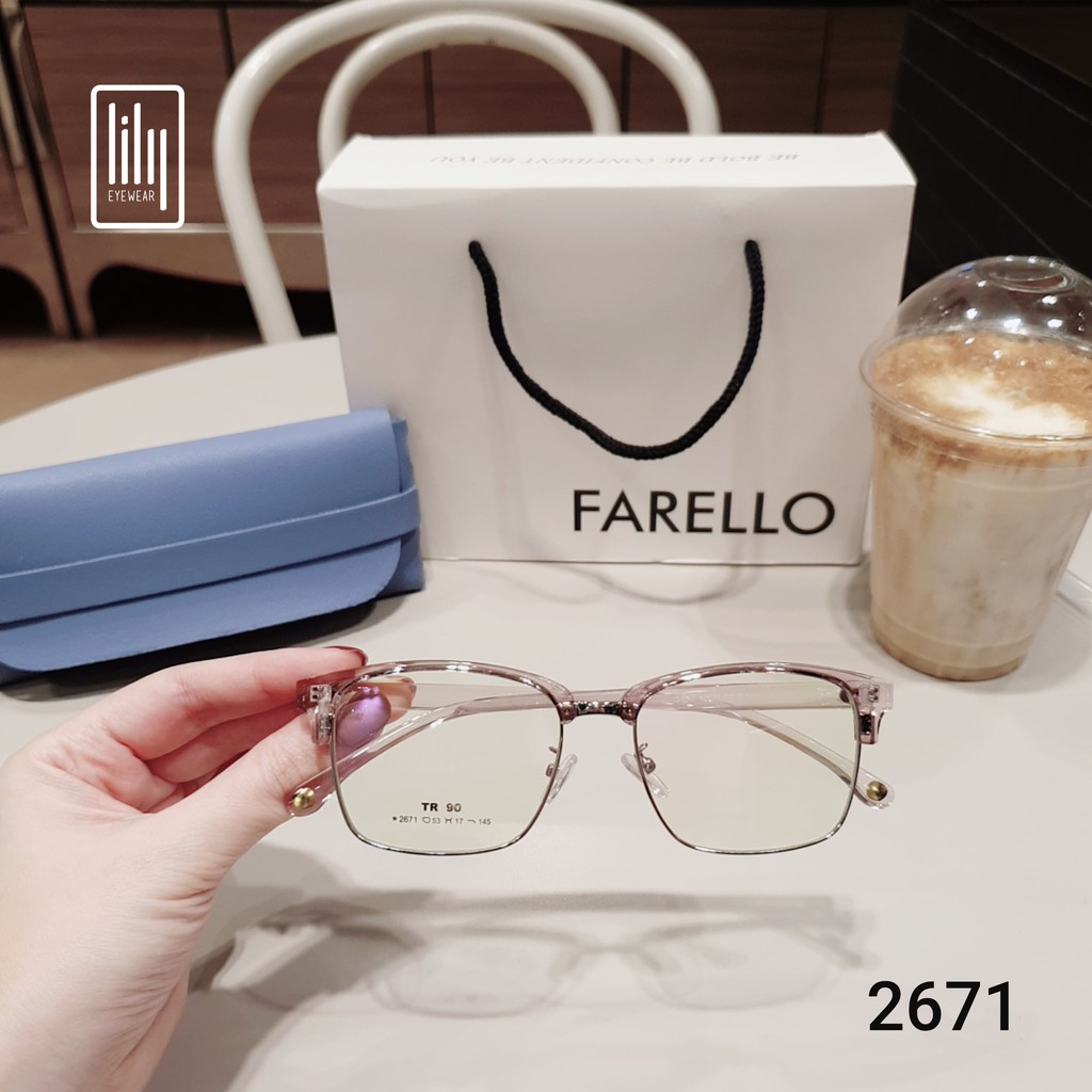 Gọng kính nam nữ Lilyeyewear nhựa kim loại, mắt vuông, nhiều màu - Y2671 | BigBuy360 - bigbuy360.vn