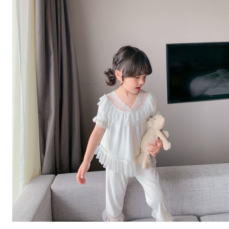 Bộ Đồ Ngủ Pajamas Cotton Nguyên Chất Phong Cách Công Chúa Phương Tây Mùa Hè Mới Cho Nữ