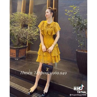Áo đầm voan chấm bi 3 tầng chất voan mềm mịn sang chảnh mã 41