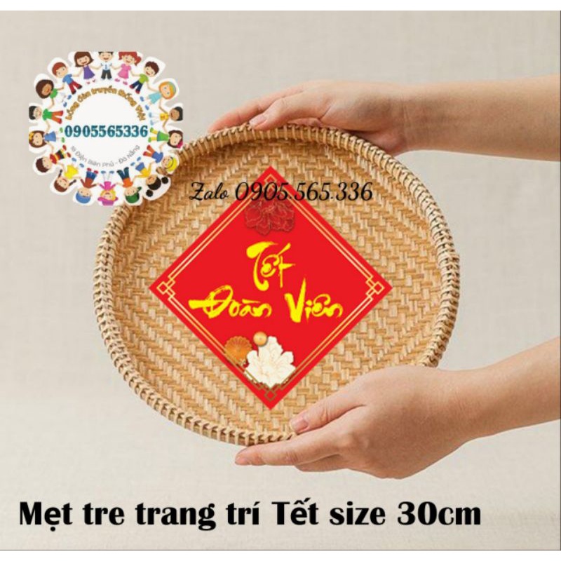 Mẹt tre trang trí Tết 2022 size 30cm - Mẹt tre treo cửa, treo tường trang trí Xuân Nhâm Dần 2022