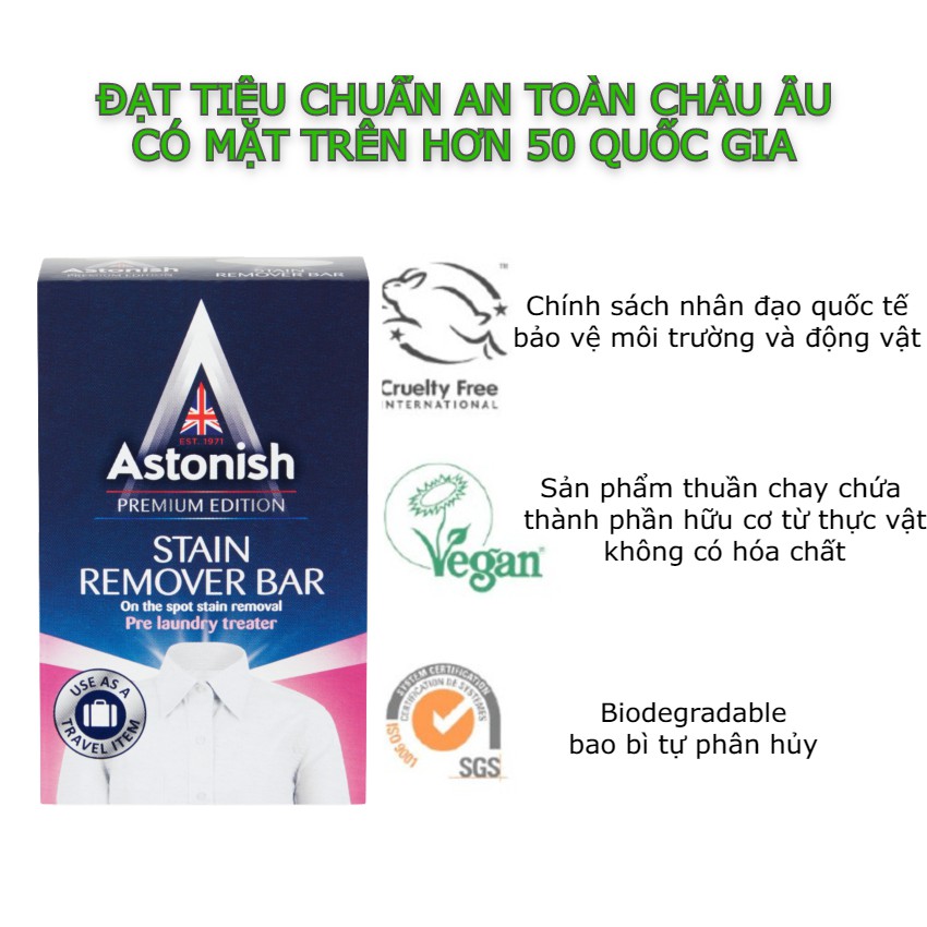 Tẩy quần áo loại bỏ mọi vết bẩn cứng đầu như vết mực máu dầu nhớt nhựa cây son môi tương cà tương ớt astonish C3000