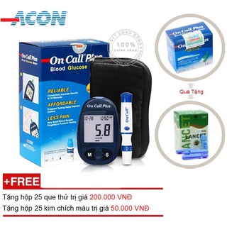 Máy Đo Đường Huyết ON CALL PLUS [Tặng Hộp 25 Que Thử + 25 Kim Lấy Máu]
