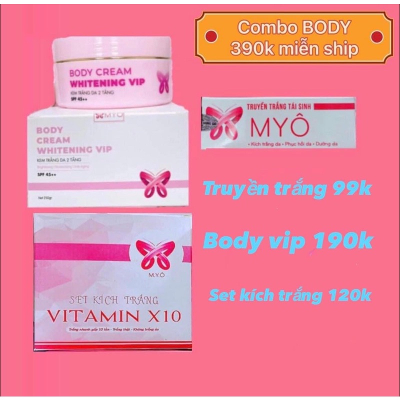 COMBO TRẮNg DA BODY MYÔ