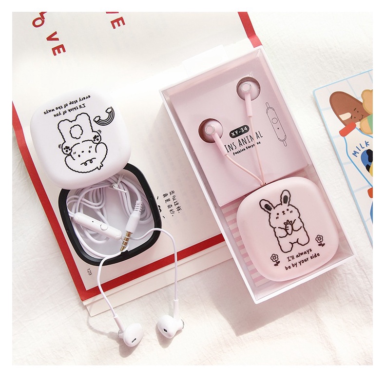 Tai nghe nhét tai có dây Chimi PK019 kèm hộp đựng phong cách Hàn Quốc