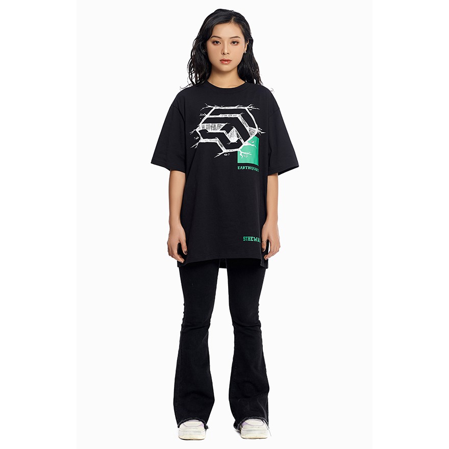 5THEWAY /earthquake/ New Tee in Black Aka Áo Thun Tay Ngắn Đen