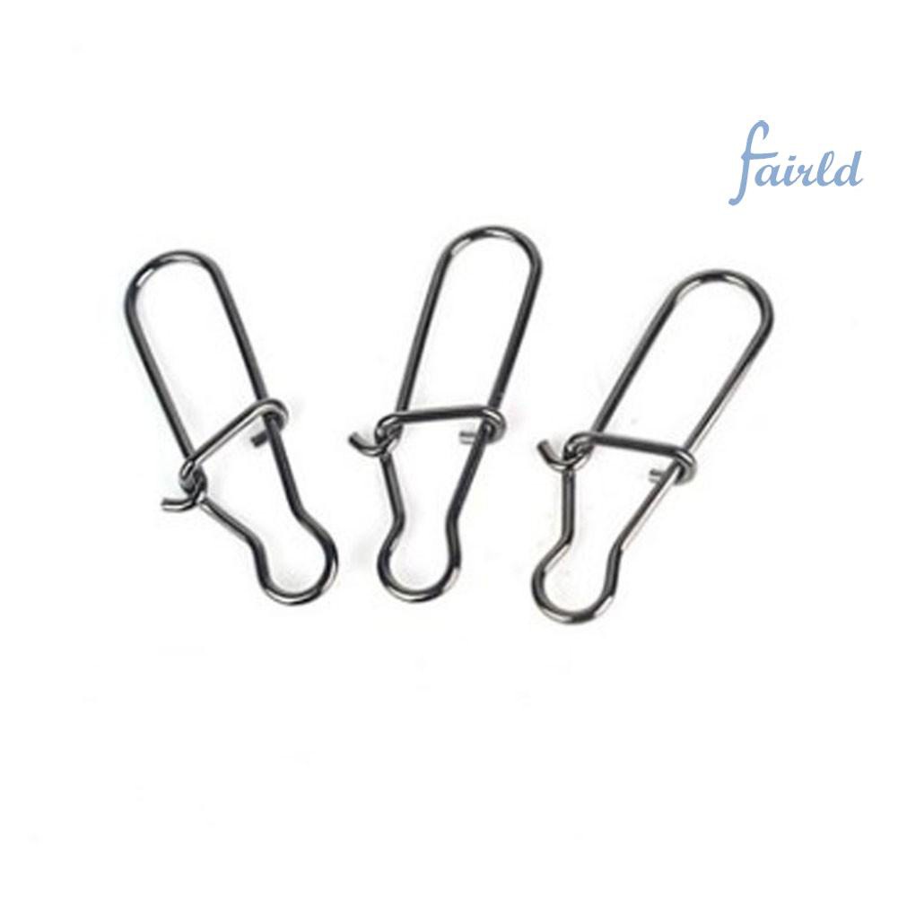 50pcs Fast Clip Lock Snap Swivel Solid Rings Safety Snaps Fishing Hook Connector