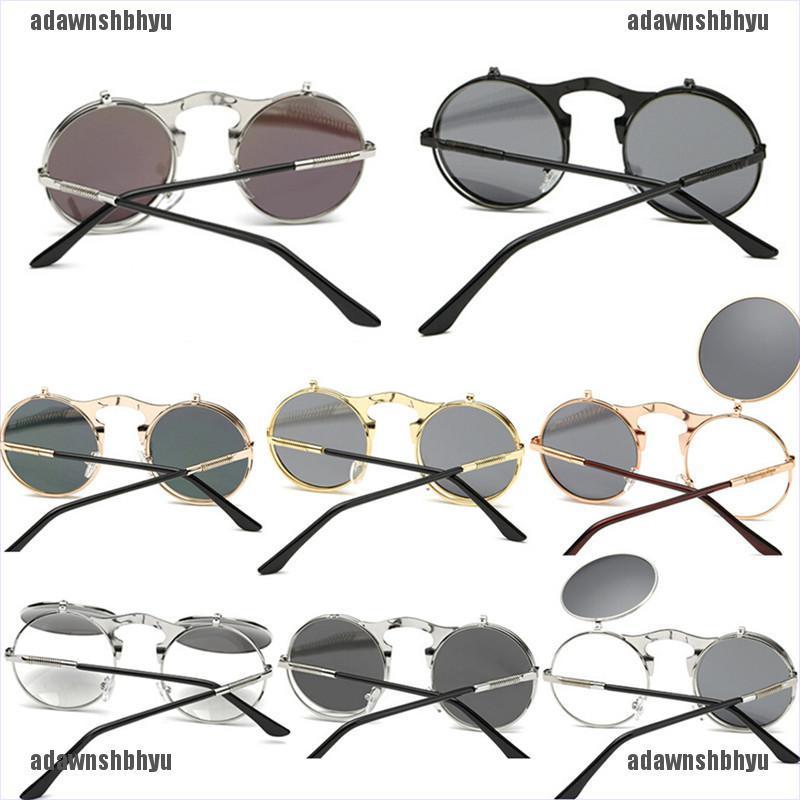 Kính Mát Gọng Tròn Dạng Lật Phong Cách Gothic Cổ Điển Thời Trang