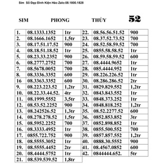 Sim phong thủy 52 tiền vinaphone