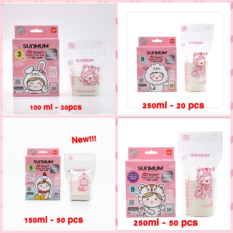 [Hàng cty - Tặng bút] Túi trữ Sữa Sunmum 100ml - 150ml - 250ml