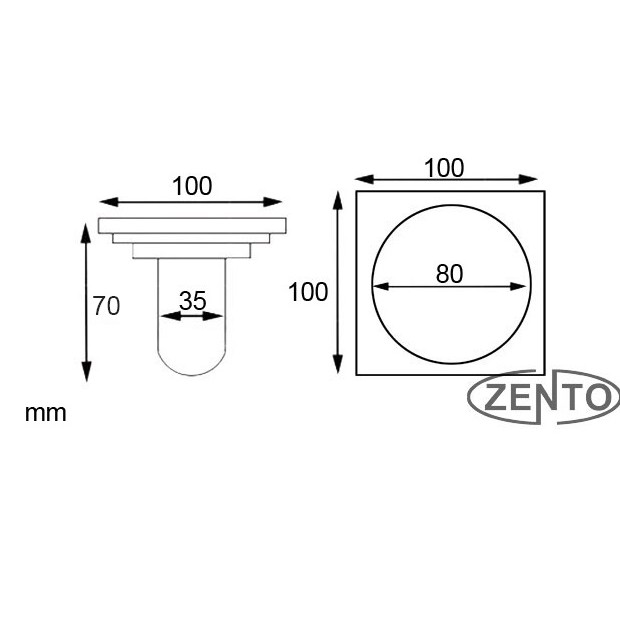 Phễu thoát sàn chống mùi hôi và công trùng Zento ZT506