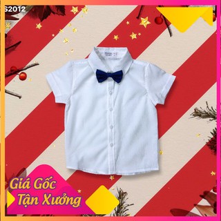 Áo sơ mi trắng cho bé trai + Nơ cổ có dây điều chỉnh rất xịn sò cho bé từ 1 - 10 tuổi