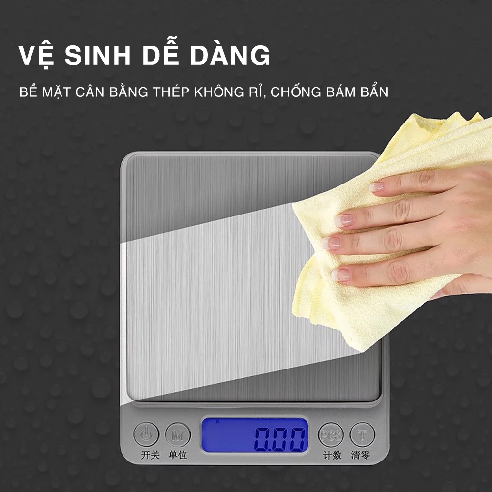 Cân điện tử  tiểu li mini loại 3kg, nhỏ gọn, chính xác, màn hình LCD , phù hợp làm bếp, cân trang sức, Giadungbpm