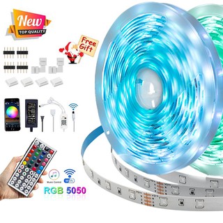 Cuộn dây đèn led rgb 5050 5m 10m 15m điều khiển bằng giọng nói/ điều khiển ir/ bluetooth/ wifi trang trí nhà cửa