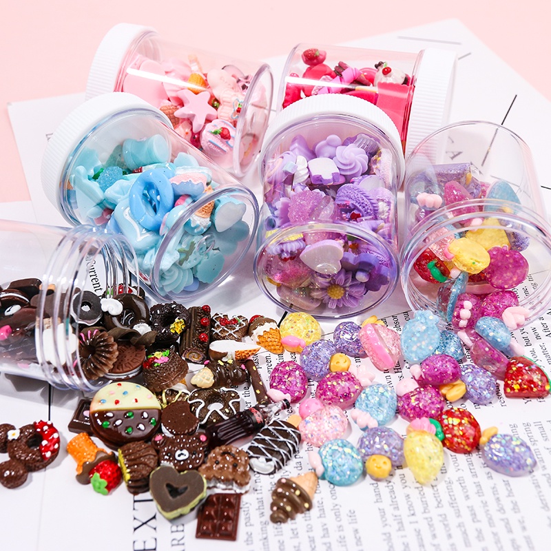 Charms nhiều màu, nhiều loại trang trí ốp điện thoại, gương, cặp tóc xinh xắn