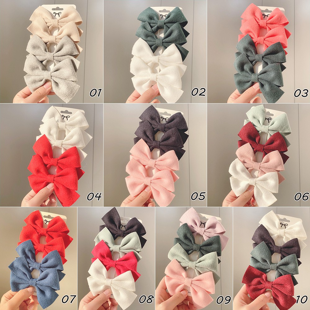 Set 4 kẹp tóc nơ KIDSBOWS nhiều màu tùy chọn thời trang xinh xắn cho bé gái