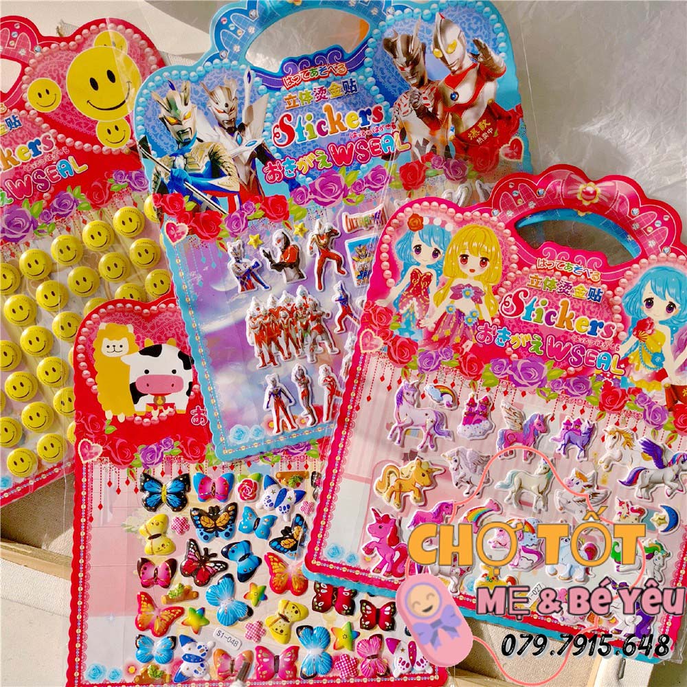 Đồ Chơi Hình Dán Sticker Nổi 3D cho bé trai và bé gái (nhiều mẫu)
