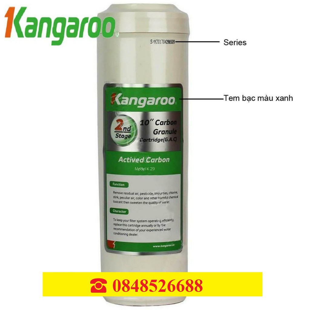Bộ Lõi Lọc KANGAROO SỐ 1-2-3  - Chính hãng KANGAROO