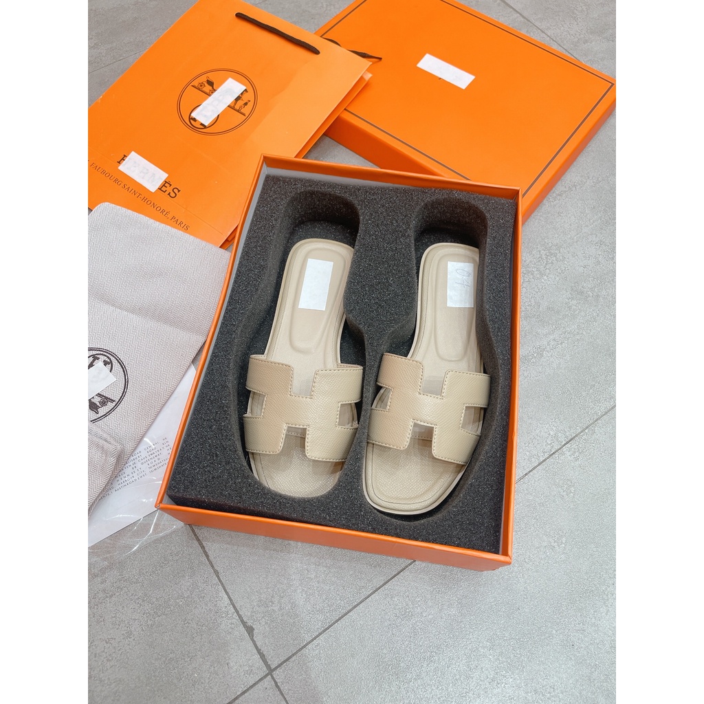 Dép lê nữ Hm full box hàng loại 1  nhiều màu chất liệu da mềm chống trơn trượt kèm ảnh thật H38