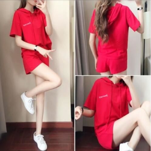 Set đồ thể thao tay ngắn dáng rộng phong cách năng động trẻ trung cho nữ