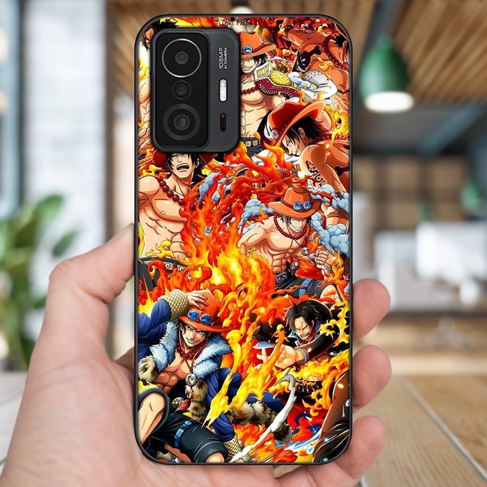 Ốp lưng Xiaomi 11T viền đen in hình Ace One Piece